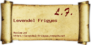 Levendel Frigyes névjegykártya